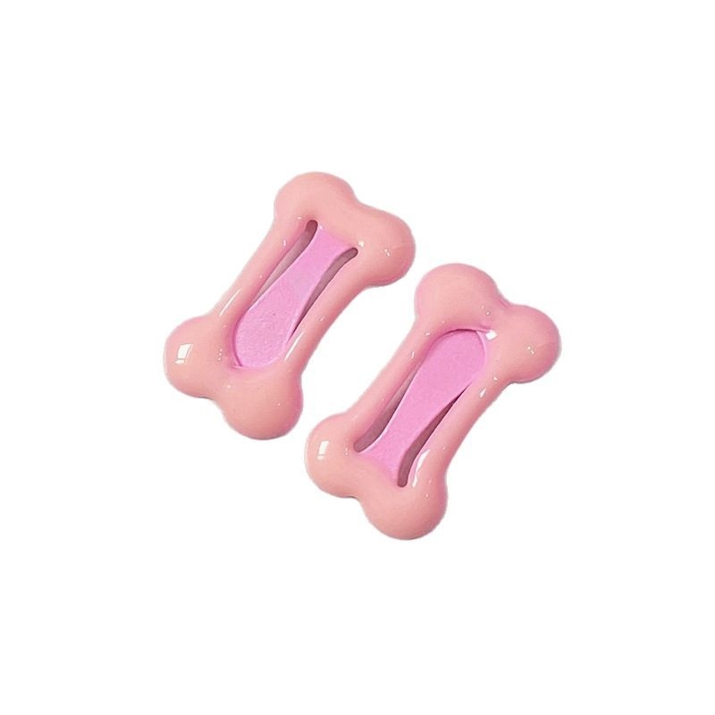 Clip pentru păr pentru copii, în formă de os, din aliaj de fier, finisare cu picurare de ulei, BB clip, stil de vacanță