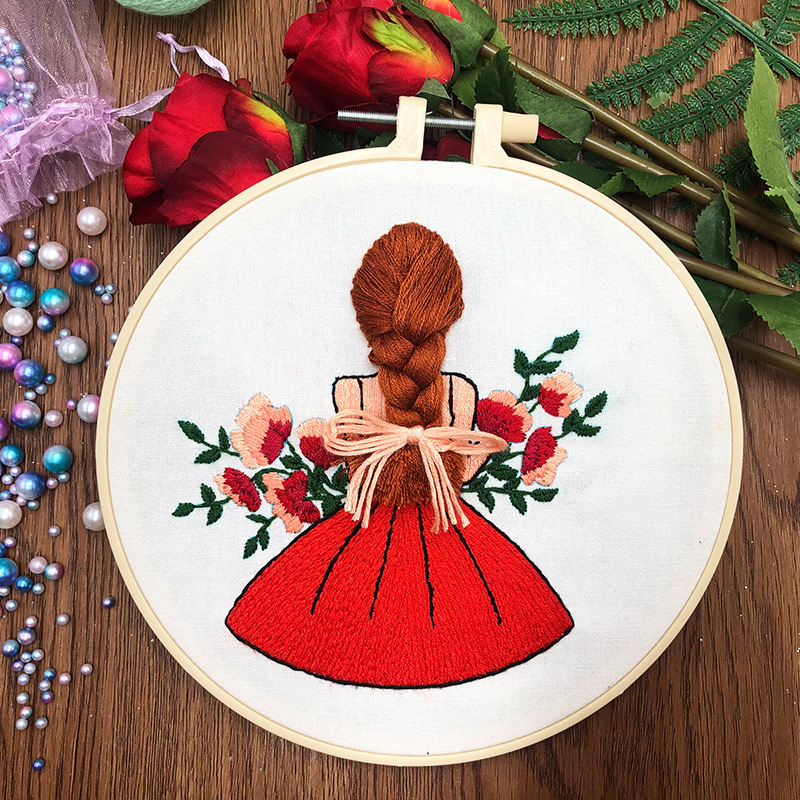 Kryžminio siuvimo komplektas ant drobės – animacinis motyvas, šiuolaikiškas minimalistinis stilius