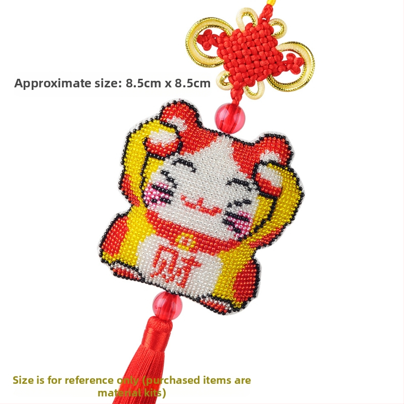 Automobilio pakabukas su kryžiniu siuvinėjimu, animacinių filmų motyvas, plastikinė plokštė, 14CT, dvipusis siuvinėjimas