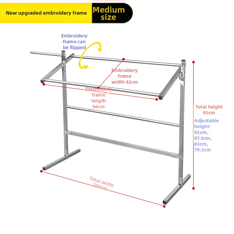 Keresztszemes hímzőkeret, állítható otthoni tartó, univerzális eszköz, műanyag lemezből készült konstrukció, kompatibilis 9 ct vászonnal