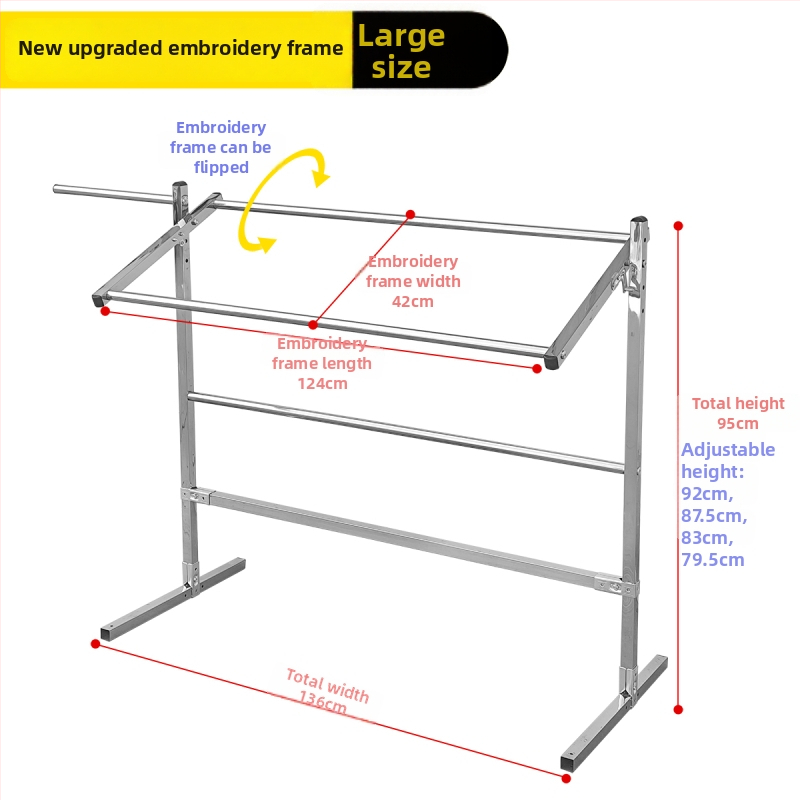 Keresztszemes hímzőkeret, állítható otthoni tartó, univerzális eszköz, műanyag lemezből készült konstrukció, kompatibilis 9 ct vászonnal