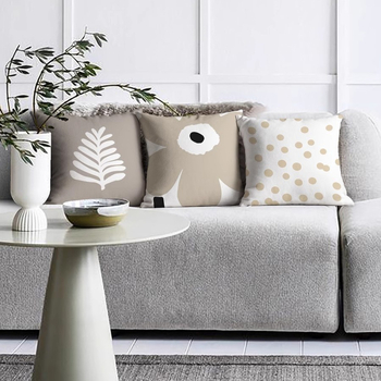 Μαξιλαροθήκη • μοντέρνο μινιμαλιστικό ύφος • γεωμετρική αφαιρεση • υλικό: κοντό φλίς • για σαλόνι