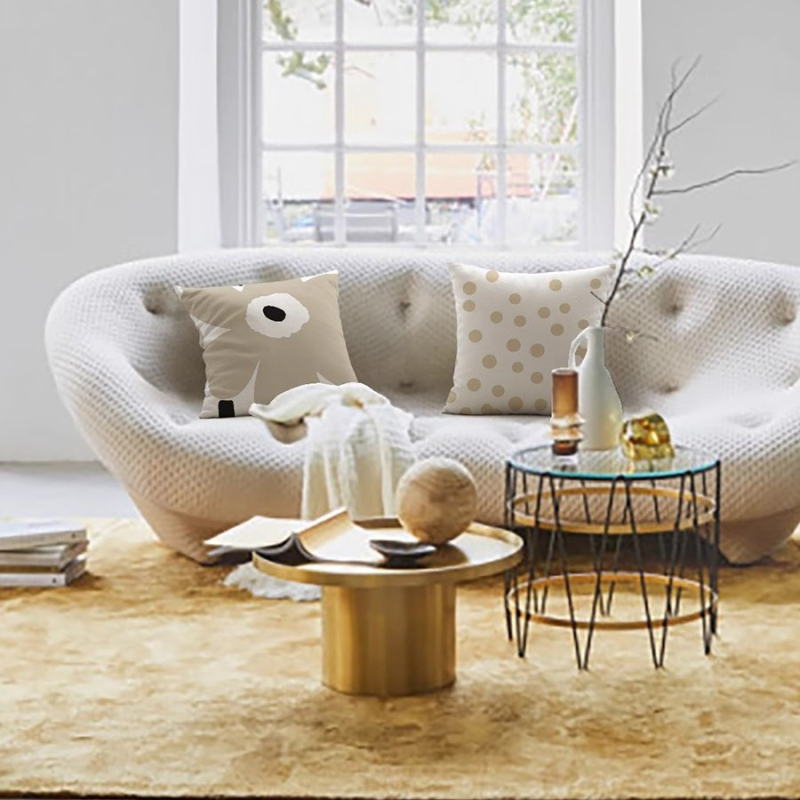 Μαξιλαροθήκη • μοντέρνο μινιμαλιστικό ύφος • γεωμετρική αφαιρεση • υλικό: κοντό φλίς • για σαλόνι