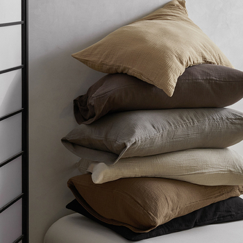 Σετ δύο μαξιλαροθήκες από βαμβακερή γάζα διπλού στρώματος, 100% βαμβάκι, ύφανση 60s, βαφή αντίδρασης, μοντέρνο μινιμαλιστικό στυλ, φιλικό προς το μωρό.