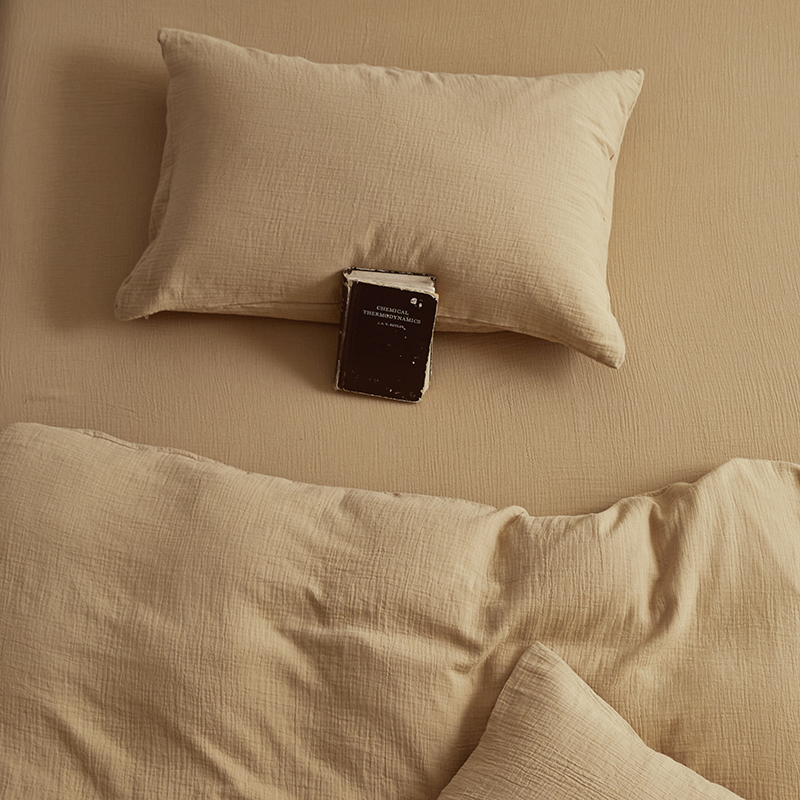 Σετ δύο μαξιλαροθήκες από βαμβακερή γάζα διπλού στρώματος, 100% βαμβάκι, ύφανση 60s, βαφή αντίδρασης, μοντέρνο μινιμαλιστικό στυλ, φιλικό προς το μωρό.