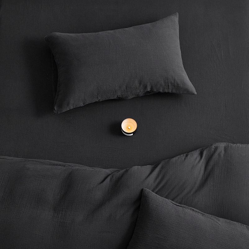 Σετ δύο μαξιλαροθήκες από βαμβακερή γάζα διπλού στρώματος, 100% βαμβάκι, ύφανση 60s, βαφή αντίδρασης, μοντέρνο μινιμαλιστικό στυλ, φιλικό προς το μωρό.