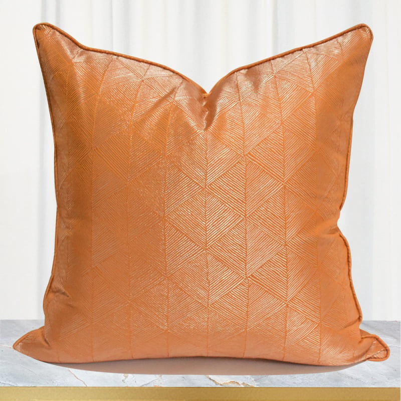 Navlaka za jastuk s narančastim geometrijskim uzorkom, kvadratna serija, moderni minimalistički stil (Materijal: Mješavina; Uzorak: Geometrijski apstraktan; Prilagodba: Da; Otisak logotipa: Da; Serija: Square pillow series)