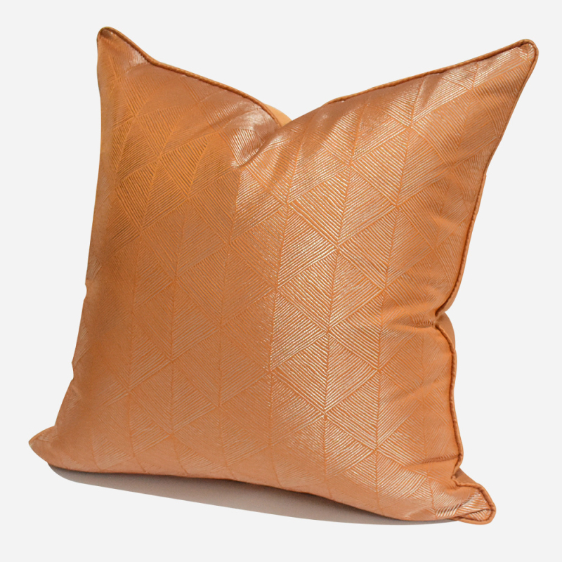 Navlaka za jastuk s narančastim geometrijskim uzorkom, kvadratna serija, moderni minimalistički stil (Materijal: Mješavina; Uzorak: Geometrijski apstraktan; Prilagodba: Da; Otisak logotipa: Da; Serija: Square pillow series)