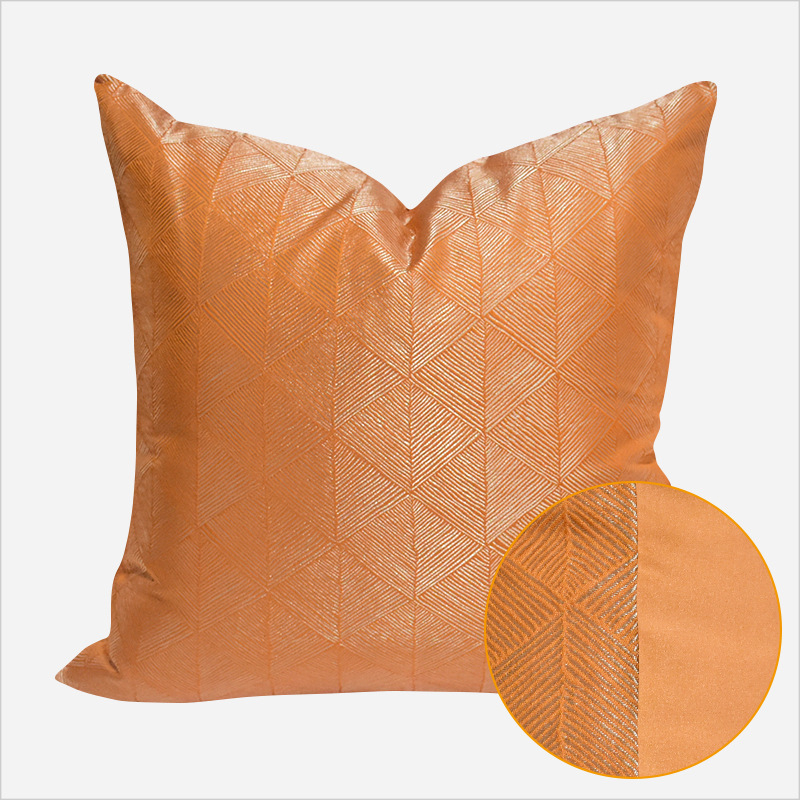 Navlaka za jastuk s narančastim geometrijskim uzorkom, kvadratna serija, moderni minimalistički stil (Materijal: Mješavina; Uzorak: Geometrijski apstraktan; Prilagodba: Da; Otisak logotipa: Da; Serija: Square pillow series)