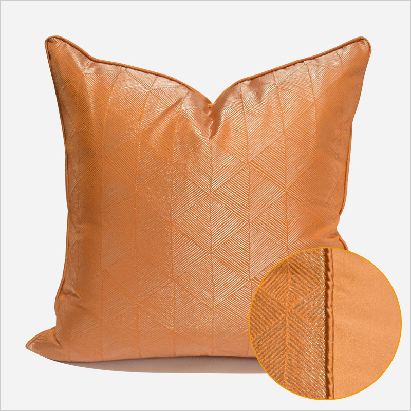 Navlaka za jastuk s narančastim geometrijskim uzorkom, kvadratna serija, moderni minimalistički stil (Materijal: Mješavina; Uzorak: Geometrijski apstraktan; Prilagodba: Da; Otisak logotipa: Da; Serija: Square pillow series)