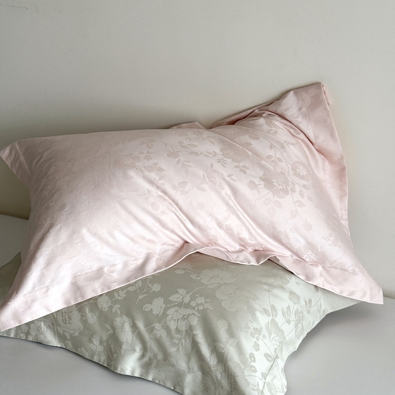 Комплект от две калъфки за възглавници, 100S памук с дълги влакна, жакардова тъкан, реактивно боядисани, стил лайт лукс