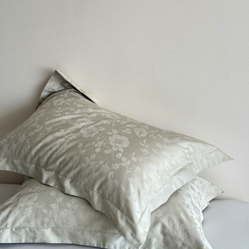 Комплект от две калъфки за възглавници, 100S памук с дълги влакна, жакардова тъкан, реактивно боядисани, стил лайт лукс