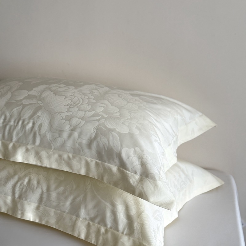 Комплект от две калъфки за възглавници, 100S памук с дълги влакна, жакардова тъкан, реактивно боядисани, стил лайт лукс