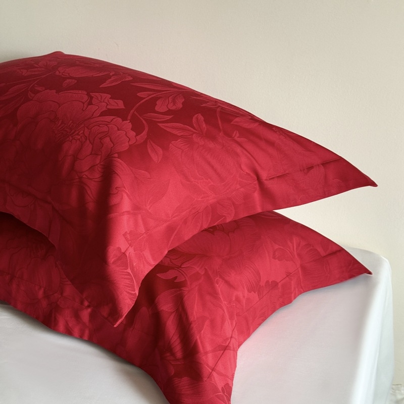 Комплект от две калъфки за възглавници, 100S памук с дълги влакна, жакардова тъкан, реактивно боядисани, стил лайт лукс