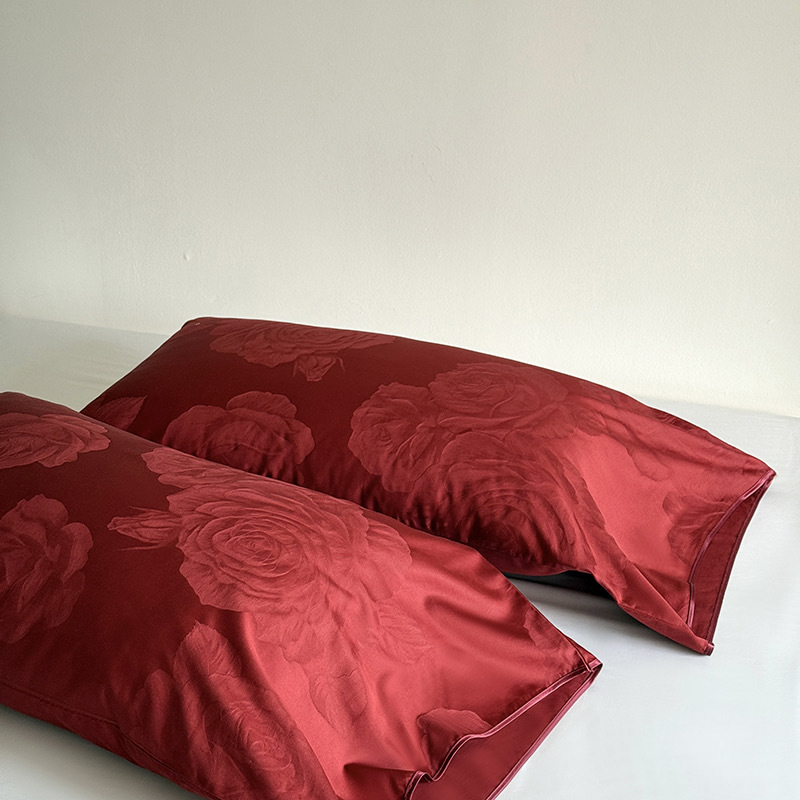 Комплект от две калъфки за възглавници, 100S памук с дълги влакна, жакардова тъкан, реактивно боядисани, стил лайт лукс