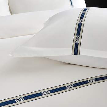 Set de două fețe de pernă pentru lenjerie de pat de hotel de cinci stele – velur, yarn-dyed twill/plain weave, 30s țesătură