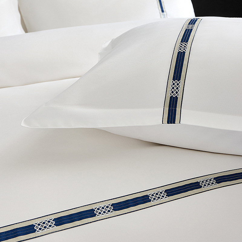 Set de două fețe de pernă pentru lenjerie de pat de hotel de cinci stele – velur, yarn-dyed twill/plain weave, 30s țesătură