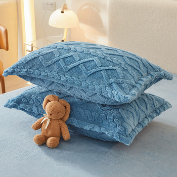 Set huse de pernă | catifea poliesterică, căptușeală fleece | imprimare și vopsire reactive | stil modern minimalist