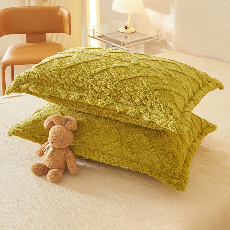 Set huse de pernă | catifea poliesterică, căptușeală fleece | imprimare și vopsire reactive | stil modern minimalist