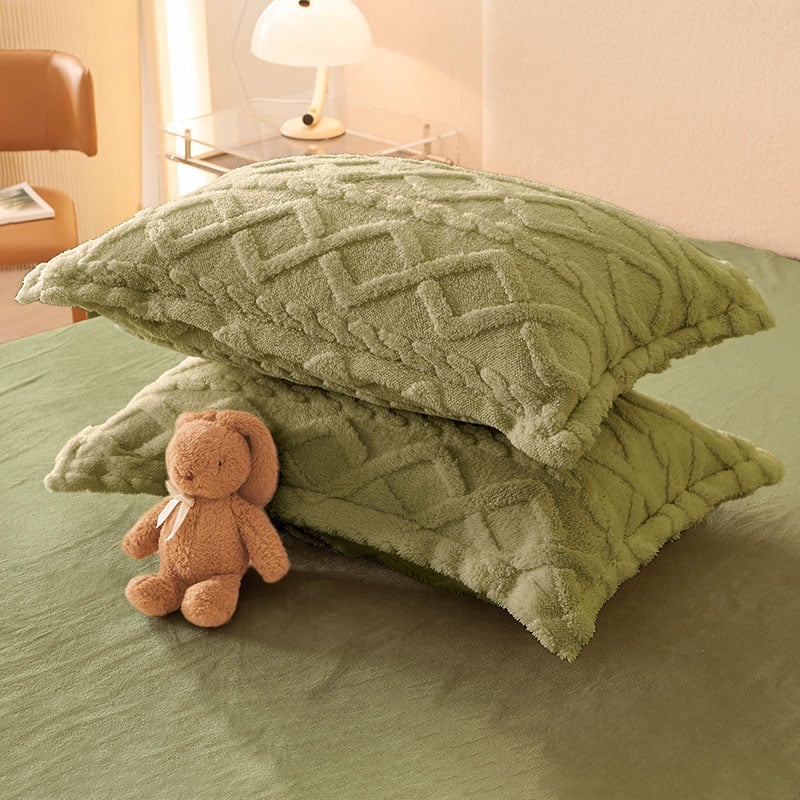 Set huse de pernă | catifea poliesterică, căptușeală fleece | imprimare și vopsire reactive | stil modern minimalist