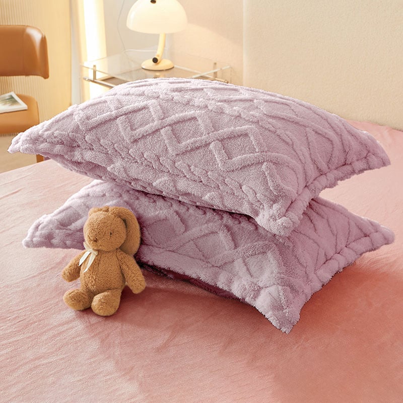 Set huse de pernă | catifea poliesterică, căptușeală fleece | imprimare și vopsire reactive | stil modern minimalist