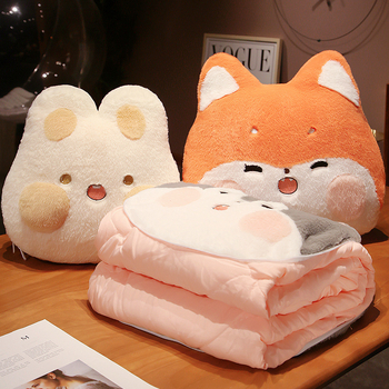 Auto-padi ja tekk 2-ühes: talvine paks pleed, pehme kate, täidis siidi kiududest, karikatuurimuster, lihtne ja kaasaegne stiil