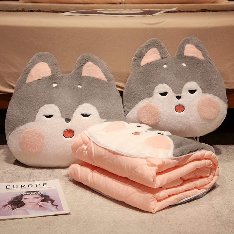 Auto-padi ja tekk 2-ühes: talvine paks pleed, pehme kate, täidis siidi kiududest, karikatuurimuster, lihtne ja kaasaegne stiil