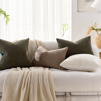 Husă pentru pernă de living, stil nordic, catifea Teddy, model solid, poliester