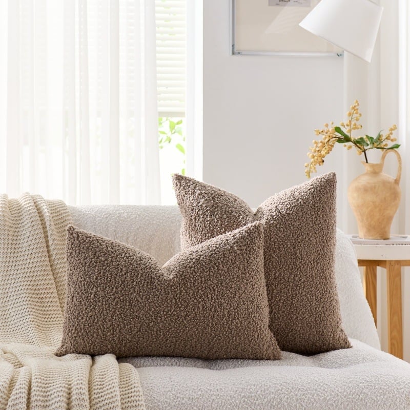 Husă pentru pernă de living, stil nordic, catifea Teddy, model solid, poliester