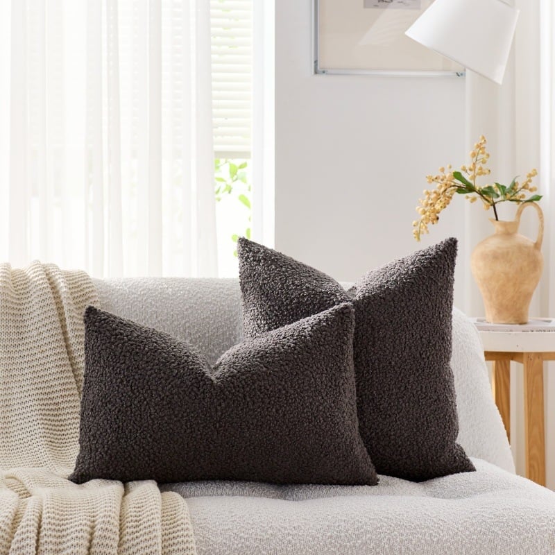 Husă pentru pernă de living, stil nordic, catifea Teddy, model solid, poliester