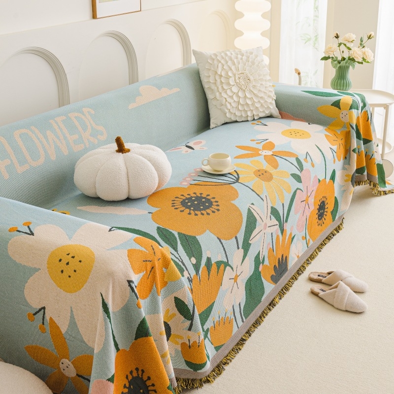 Navlaka za kauč s floralnim uzorkom, mješavina materijala, Instagram stil, za modulni kauč