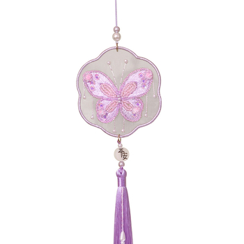 DIY kézimunka hímzőkészlet pillangó autómedálhoz — textil hímzés, egyéb hímző elemek, helyiségek: nappali, hálószoba, dolgozószoba