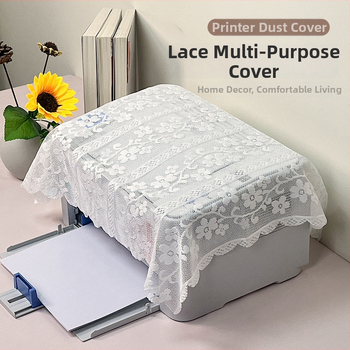 Paprastos nėrinių dizaino spausdintuvo dulkių gaubtas — poliesterio audinys, paprastas ir modernus stilius; Jialmei; tinkamas svetainei, miegamajam ir restoranui.