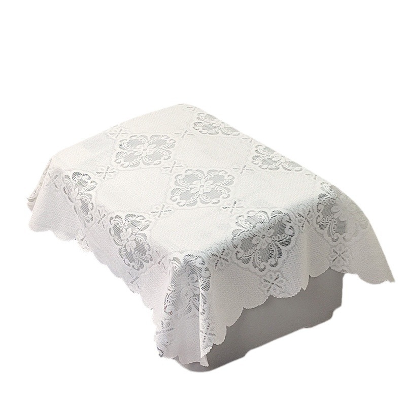 Paprastos nėrinių dizaino spausdintuvo dulkių gaubtas — poliesterio audinys, paprastas ir modernus stilius; Jialmei; tinkamas svetainei, miegamajam ir restoranui.