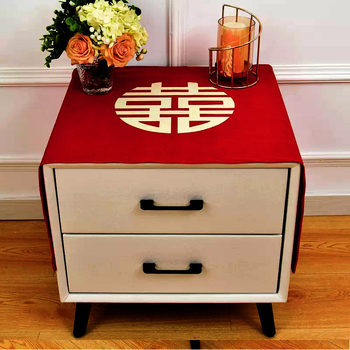 Vestuvinė naktinio staliuko danga, linų, kinų stiliaus, pritaikoma, svetainė ir miegamasis