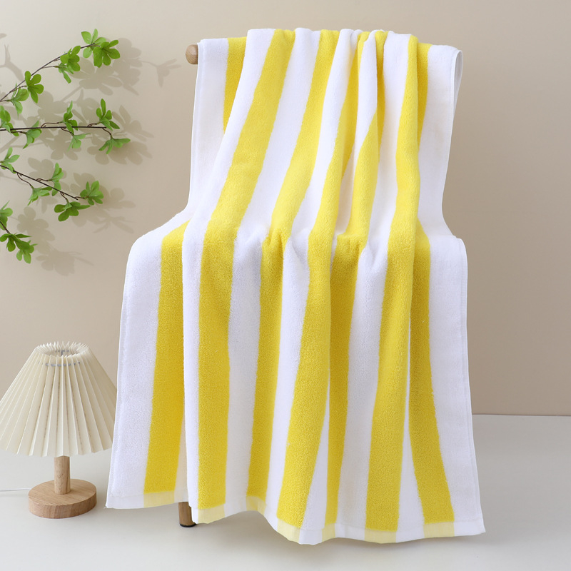 Plažni ručnik od 100% pamuka, prilagođeni prugasti pređa obojena, jacquard ručnik za tuširanje, 32 vlakana, 500 g ili više