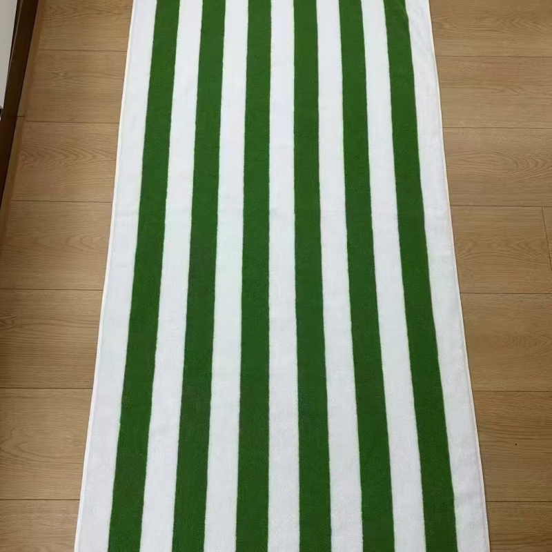 Plažni ručnik od 100% pamuka, prilagođeni prugasti pređa obojena, jacquard ručnik za tuširanje, 32 vlakana, 500 g ili više