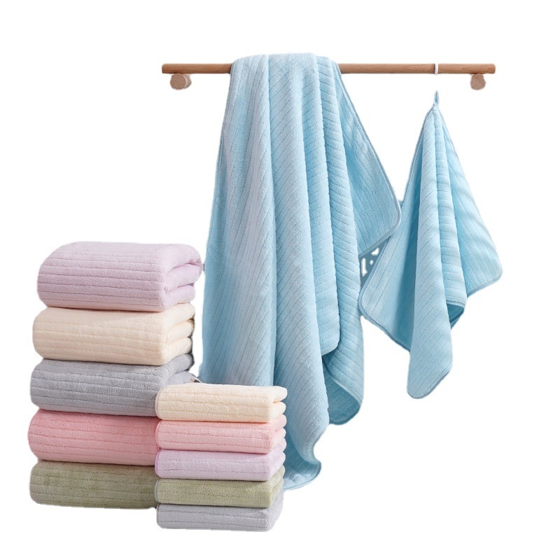 Set ručnika od coral fleece – ručnik za kupanje i plažni ručnik, debeli, mekani i upijajući, veličina za odrasle