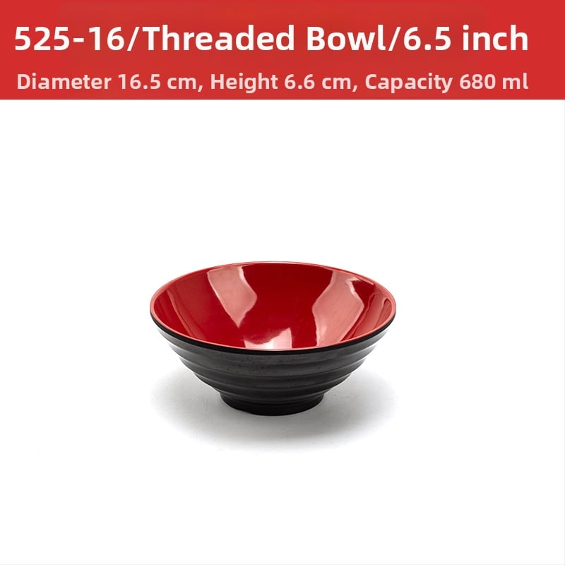 Melamininių dubenėlių rinkinys su šaukšteliu — nereguliarios formos, glazūruotas paviršius, vientisas raštas, logotipo spauda