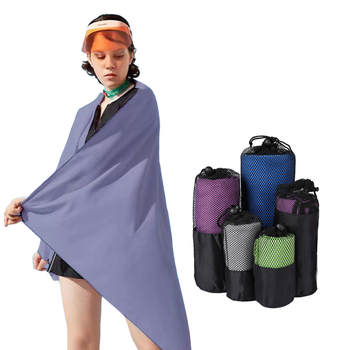 Microfiber ručnik za kupanje i plažu, dvostrano baršunast, brzo sušenje, upija znoj, protiv prašine, zaštita kože, 200D vlakno, 200–300 g