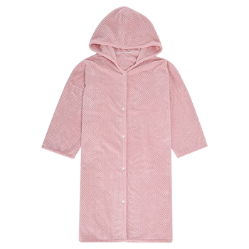 Prosop de baie cu glugă, în stil halat, fleece coral, 100% poliester, 450 g, potrivit toamnei, unisex adulți