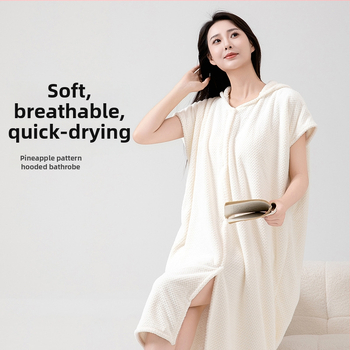 Halat de baie pentru femei, Fleece Coral, 580 g, Fibre de polyester, Iarnă