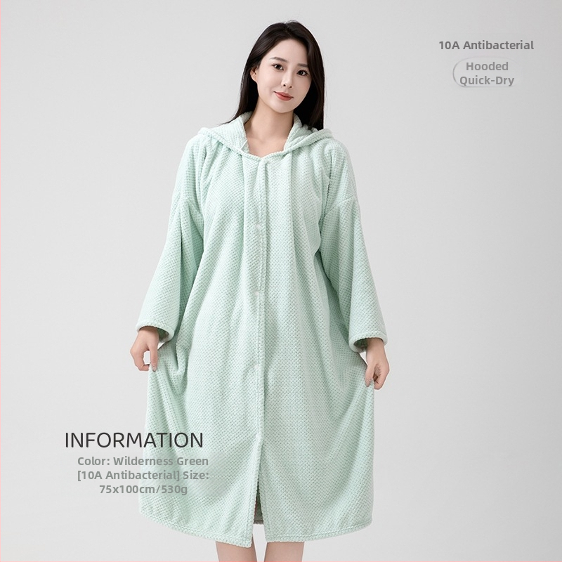 Halat de baie pentru femei, Fleece Coral, 580 g, Fibre de polyester, Iarnă