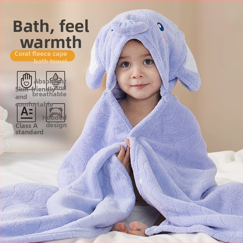 OWNBABY Dječji kapuljača ručnik za kupanje Cape stil, Coral fleece, 300–400 g, 150D tkanina