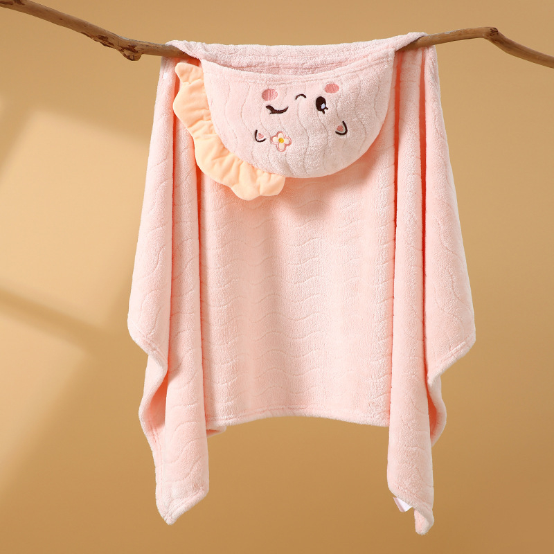 OWNBABY Dječji kapuljača ručnik za kupanje Cape stil, Coral fleece, 300–400 g, 150D tkanina