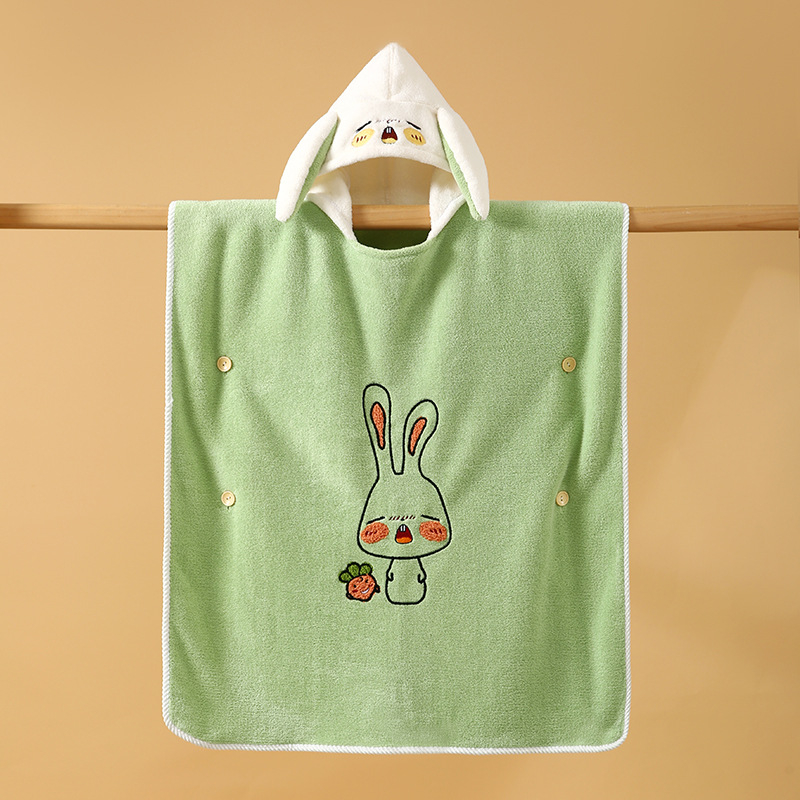 Jade Baby Koralli Veluur Kapuutsiga Käterät Lastele – Kandmiseks Kiiresti Kuivatav Mantlid koos Trušu Kõrvadega, 150D, 300–400 g, Kohandatav