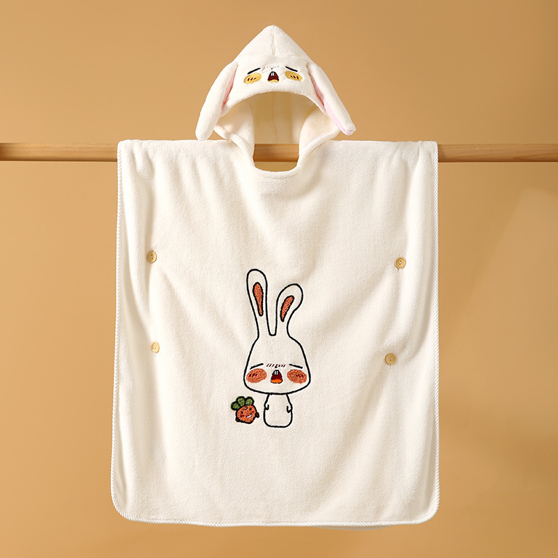 Jade Baby Koralli Veluur Kapuutsiga Käterät Lastele – Kandmiseks Kiiresti Kuivatav Mantlid koos Trušu Kõrvadega, 150D, 300–400 g, Kohandatav