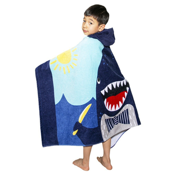 Laste kapuutsiga vannivööri ultra‑õhukeste kiududest; karikatuurid; kaal 200–300 g; 32 niiti; kohandatav; trükk ja veluurviimistlus