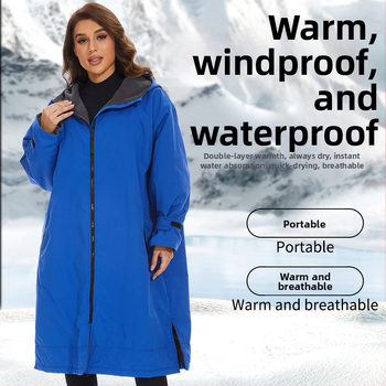 Talvine ujumis-žiin häälik rätik-mantel kapuuts tuulekindluseks välitingimustes – 85% polüamiid, 15% nailon, 150D, üle 500 g, superfin kiud