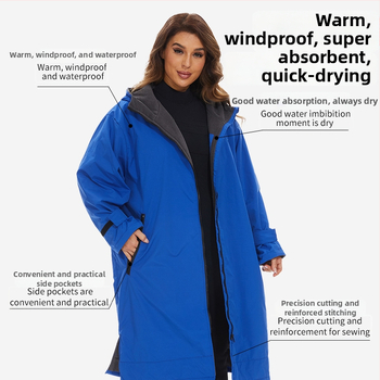 Talvine ujumis-žiin häälik rätik-mantel kapuuts tuulekindluseks välitingimustes – 85% polüamiid, 15% nailon, 150D, üle 500 g, superfin kiud